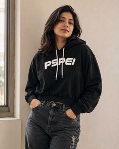 Cropped Black Hoodie