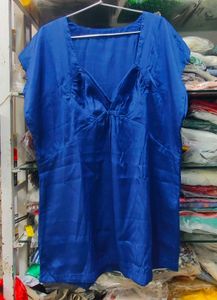 Elegant Royal Blue Satin Top