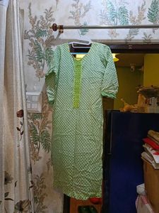 Light Green Printed Kurta with leggings