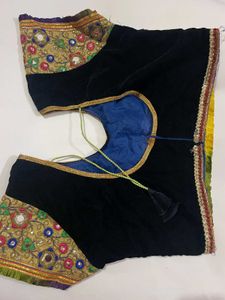 Embroidered Velvet Blouse