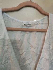 Embroidered White Sleeveless Top