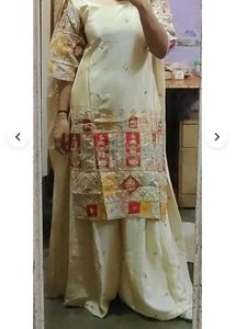 New Heavy Work Off White Sharara Set