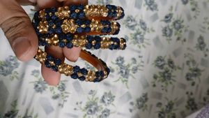 Sparkling Blue & Gold Bangles