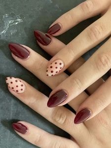 maroon gel nails extension press on