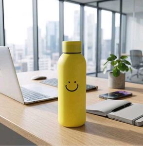 Yellow Smiley Face Water Bottle