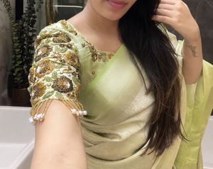 Exquisite Hand-Embroidered saree with  Blouse