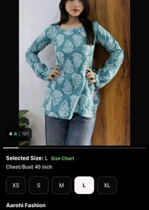 Teal Floral Print Kurta