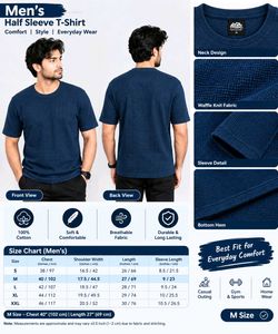 Men's Navy Blue Waffle Knit T-Shirt