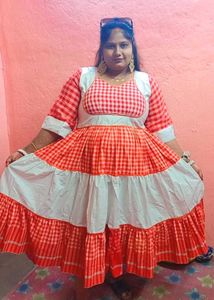 Chic Gingham Tiered Gown