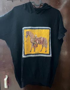 Black Graphic Horse T-Shirt
