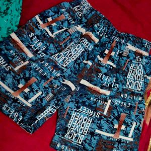 Boy's Printed Blue Shorts