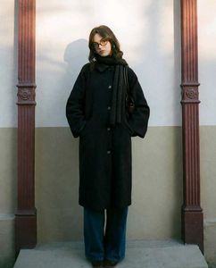 🧥 Oversized Long Elegant Black Coat