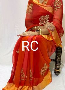 Pure Chiffon And Gergrottet Sari All Kind Of Sari