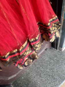 Red Anarkali Kurta with Dupatta