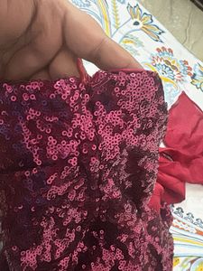 Sparkling Wine Golden Sequins One-Shoulder Dress