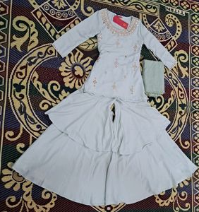 Vishudh Geometric Kurta With Sharara &amp;Dupatta Set