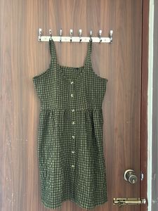 Plaid Button-Front Mini Dress
