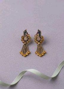 Vintage Oxidized Peacock Jhumka