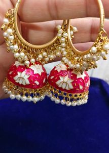 Elegant Meenakari Jhumka Earrings