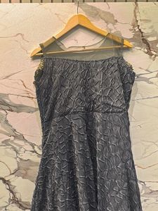 Stunning Grey &amp; Gold Ethnic Gown