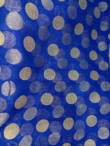 Beautiful 2 Colour Saree Navy Nd Blue Dot Desig
