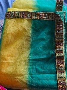 Beautiful Ombre Saree with Mirror Work Border