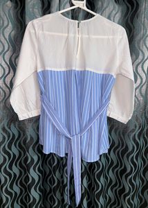 Chic Striped Panel Top