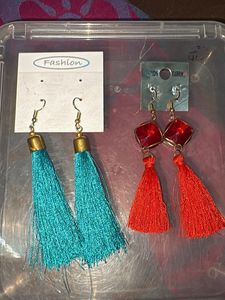 Bohemian Tassel & Gemstone Earrings