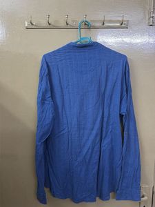 Men's Blue Striped Henley Shirt