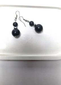 Elegant Black Beaded Earrings