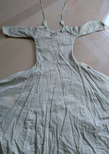 Elegant Grey Embroidered Ethnic Gown