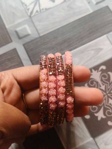 Elegant Rose & Glitter Bangles