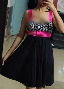 Stylish Leopard Print & Pink Y2K USA Dress
