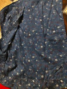 Men's Floral Denim Shirt