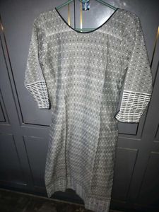 Grey Kurta with White Dots