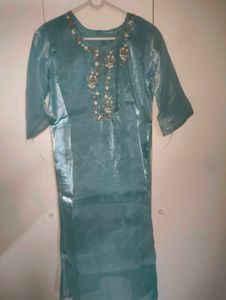 Women's Sky Blue Embroidered Kurta set Ethnic