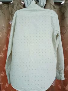 Men's Cream Polka Dot Button-Down Shirt