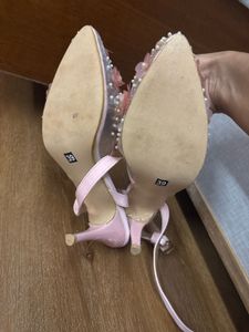 Embellished Mesh Heels