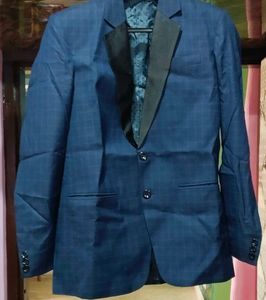 Men's Blue Checked Blazer