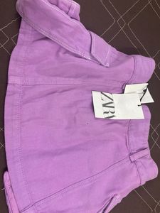 Zara Purple Cargo Mini Skirt