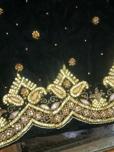 Ready too wear Black Embellished Saree