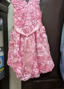 Elegant Pink Ruffled Gown
