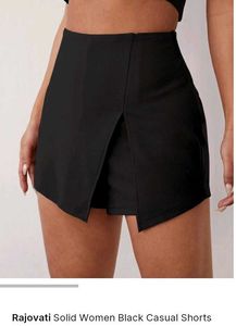 Black Slit-Front Shorts