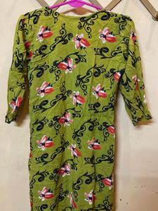Green Floral Print Kurta