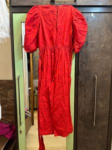 Sassafras Red Tapered Leg Jumpsuit