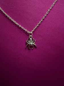 Silver Spider Charm Necklace