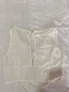 Vintage White Lace Trimmed Blouse