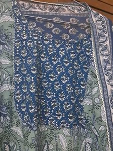 pure Cotton  a line kurta  n trouser  dupatta