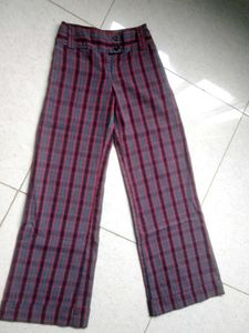 Classic Plaid Wide Leg Trousers