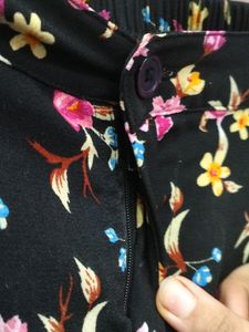 Black Floral Short Palazzo